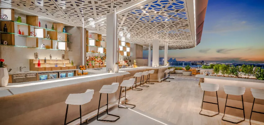 Skylit cocktails and light bites