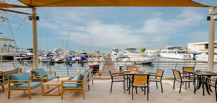 Coffee and snacks with seaside views