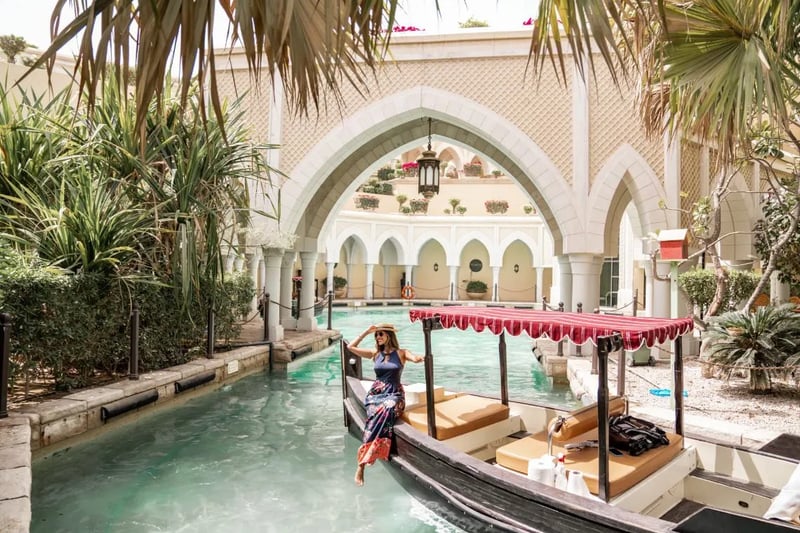 Sail through the hotel s waterways