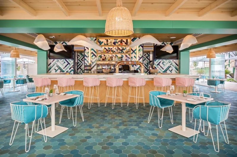 Gourmet tapas  overlooking the pool area