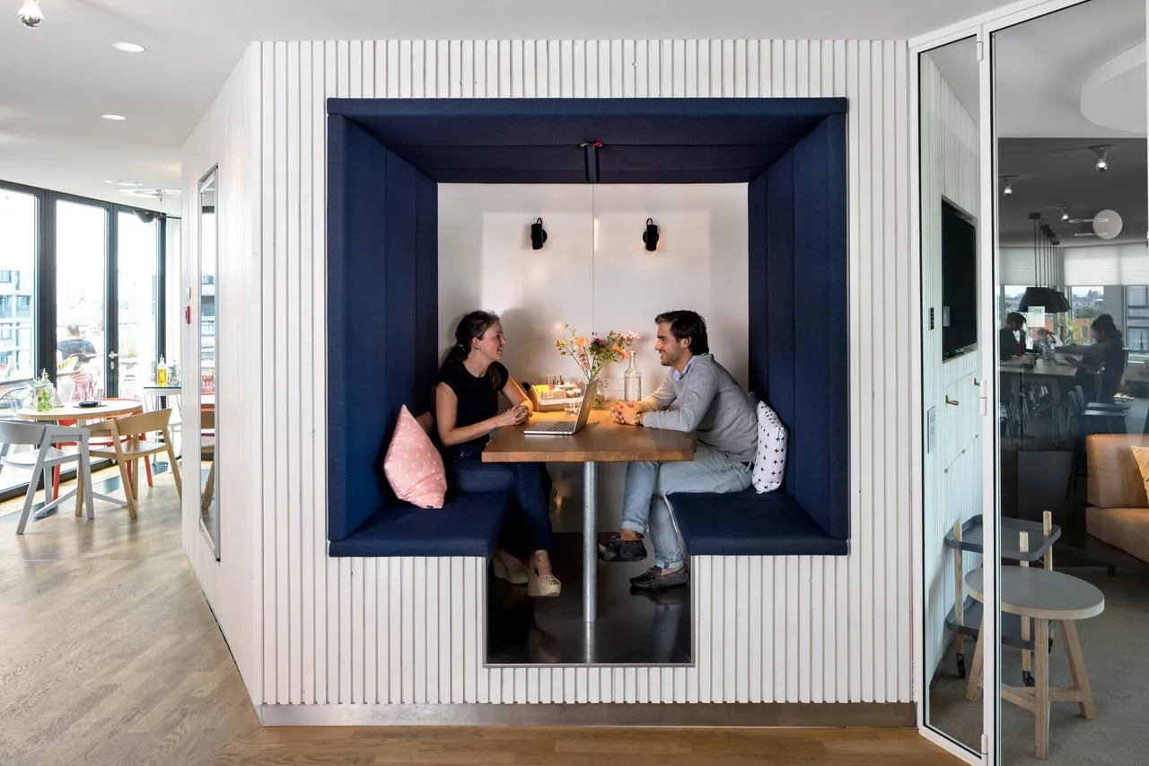 Booths and desks to catchup on work
