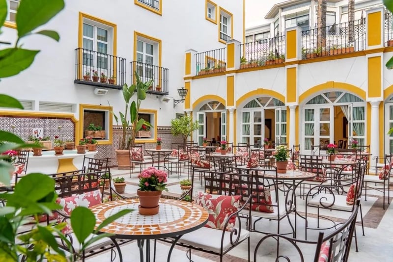Gourmet dining in the courtyard