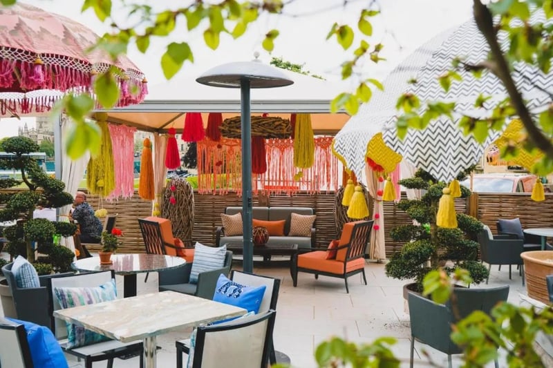 Enjoy a pint or glass of wine outside