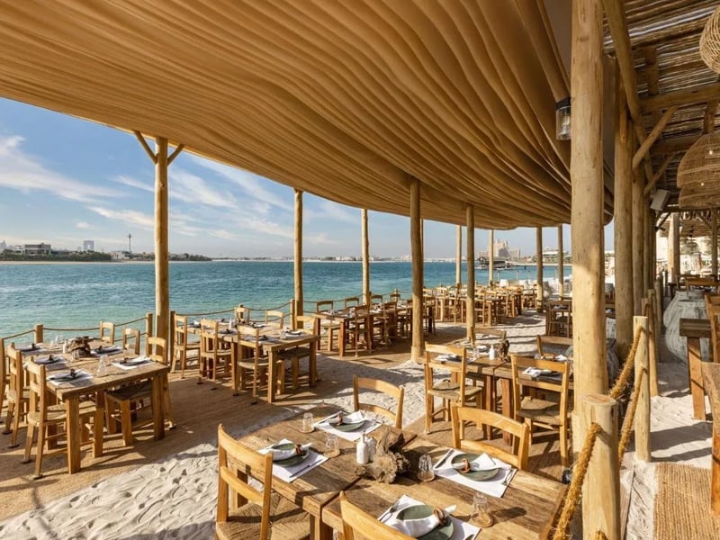 Chic and elegant beach restaurant