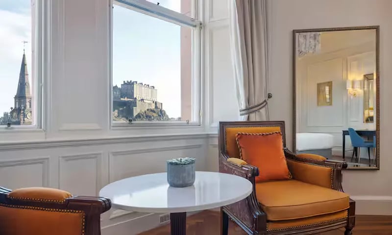 Two Queen Bed Premier Room With Castle View @ The Caledonian Edinburgh  Curio Collection by Hilton