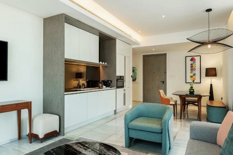 One Bedroom Suite with Balcony  Kitchen  amp  Sofa Bed @ Th8 Palm Dubai Beach Resort  Vignette Collection