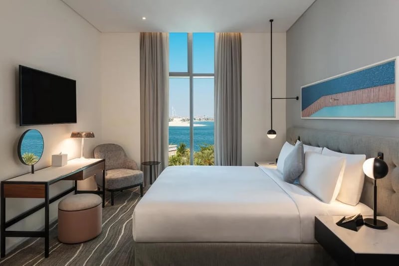 One Bedroom Suite with Palm Sea View  Balcony  Kitchen  amp  Sofa Bed @ Th8 Palm Dubai Beach Resort  Vignette Collection