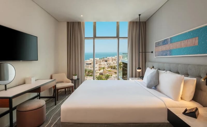 Family Two Bedroom Suite with Arabian Sea View  Balcony  Kitchen  amp  Sofa Bed @ Th8 Palm Dubai Beach Resort  Vignette Collection