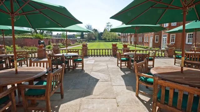 Enjoy lunch or dinner al fresco