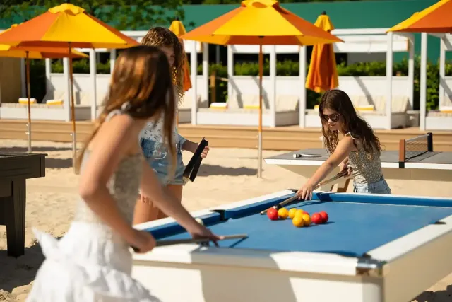 Relax at the man made beach  open in summer