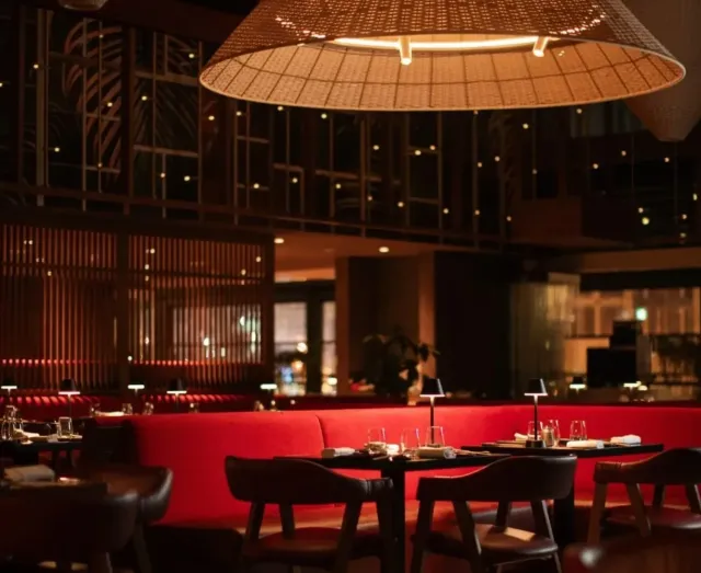 Featuring a live robata grill and sushi counter