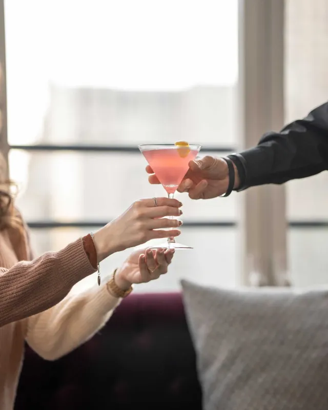 With classic cocktails on the terrace