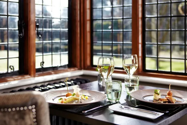 Dine at the 2 AA Rosette restaurant