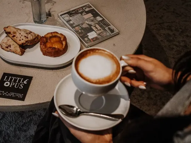 Enjoy freshly brewed coffee and pastries