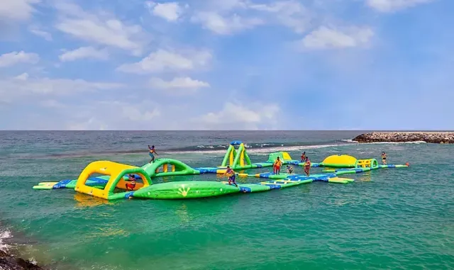 Have fun at the floating water park