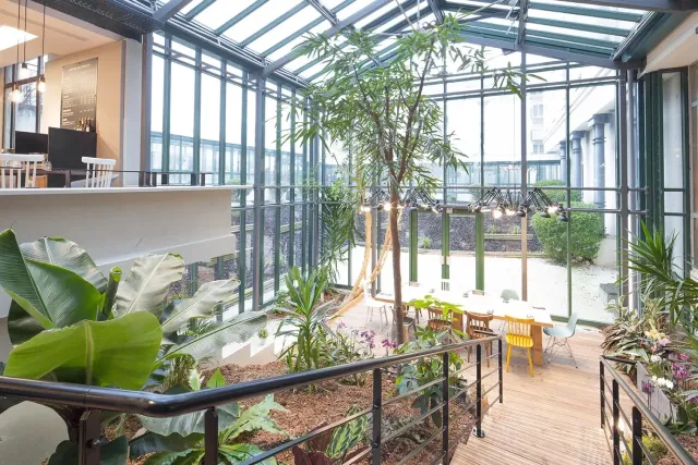 Enjoy a meal on the covered terrace