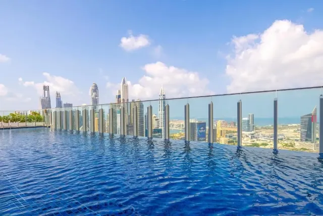 Enjoy a swim   mesmerising views of Dubai