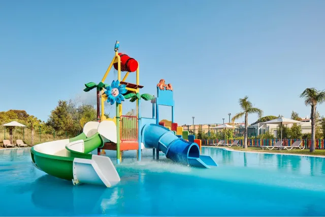 Kids will love the water slides and pool