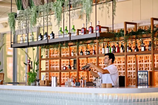 Enjoy a nightcap at the stylish bar