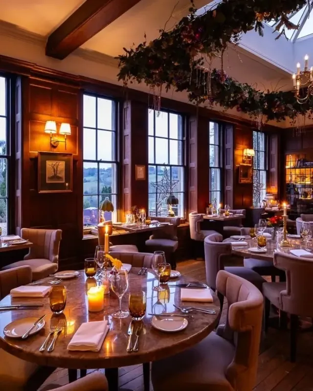 Savour a delicious meal overlooking the valley