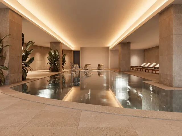 Swim a few laps or relax poolside