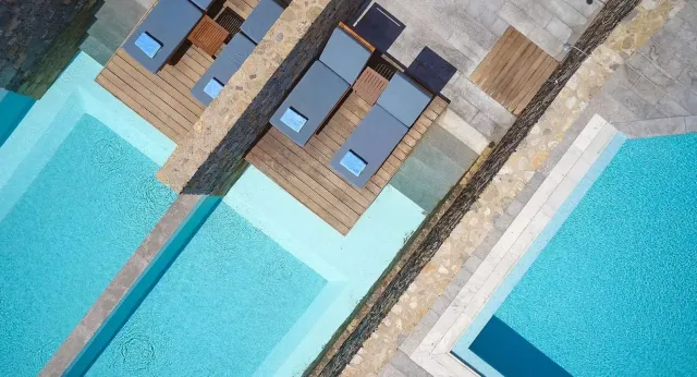 Splash about in the saltwater pool