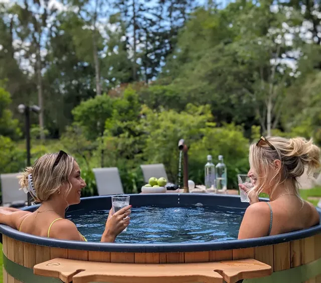 Have a relaxing soak in the outdoor hot tub