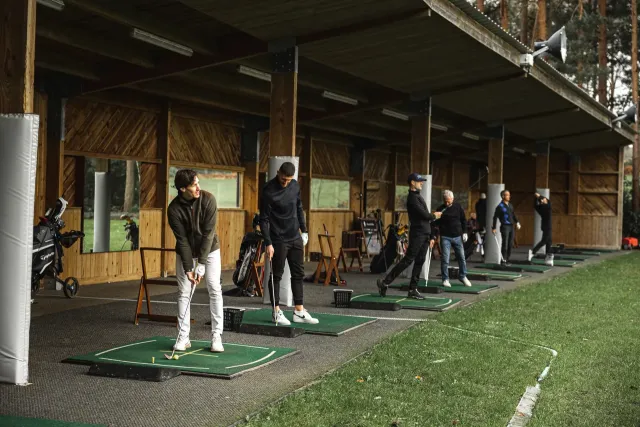 Practise your swing at the driving range