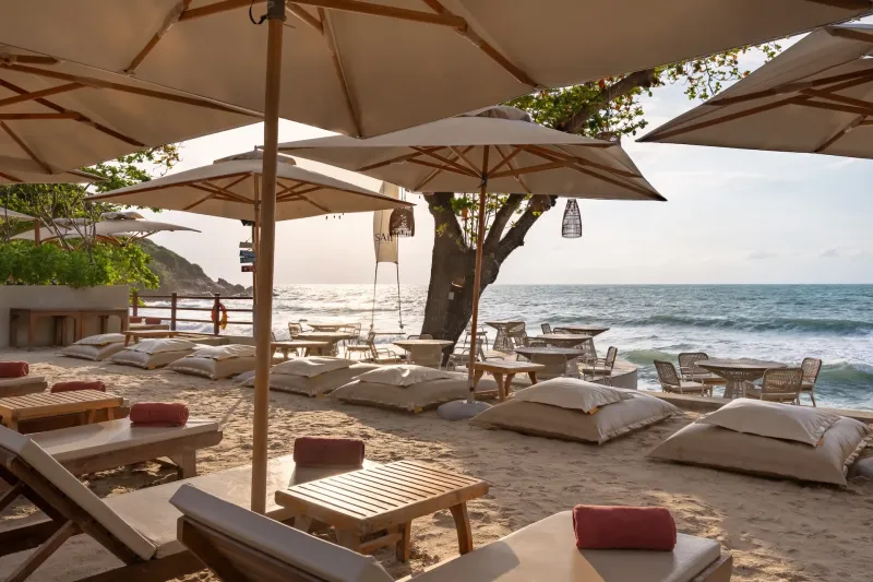 Nestled on a 300 metre stretch of beach