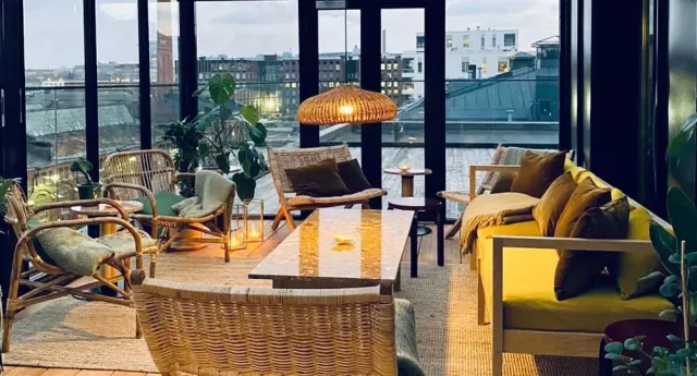 Drink in style at the rooftop bar