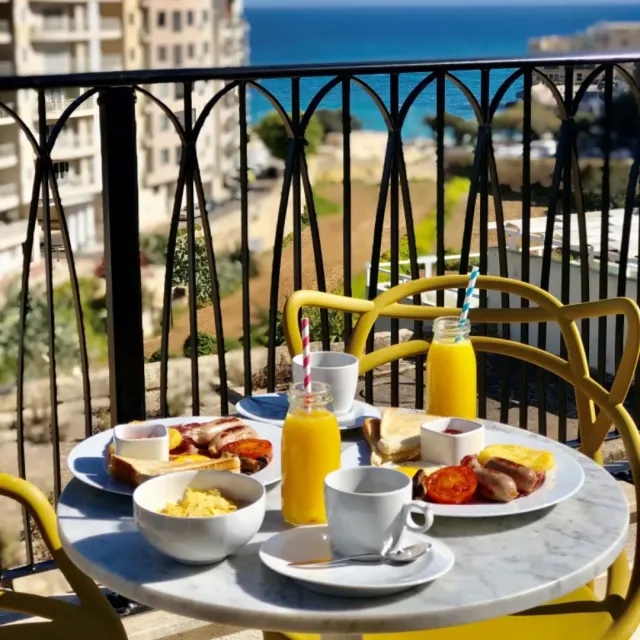 Enjoy breakfast with a view