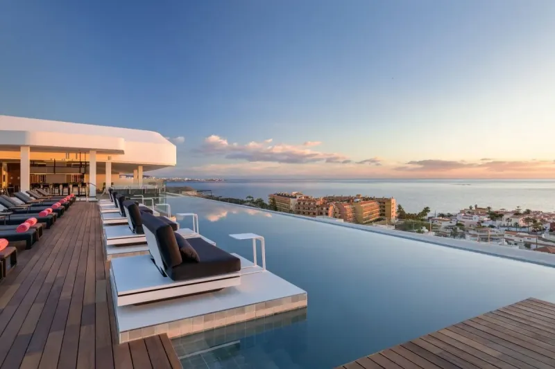 Enjoy stunning views from a rooftop pool
