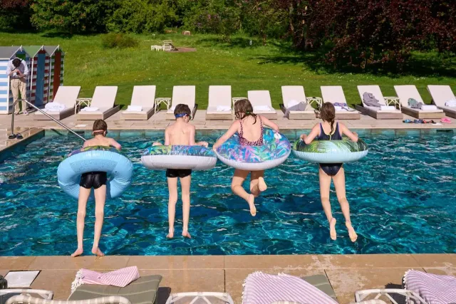 Enjoy a few laps in the heated pool