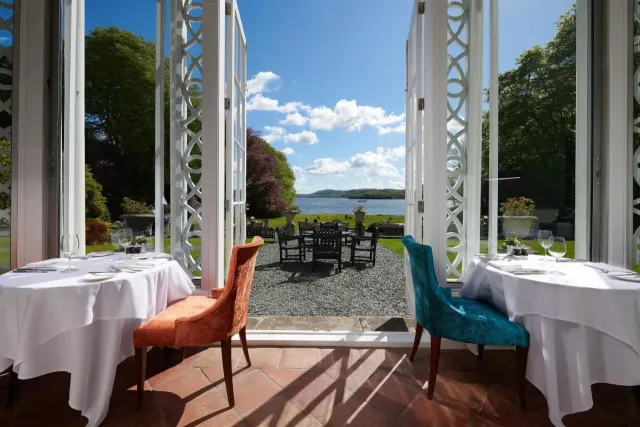 Enjoy a meal with stunning lake views