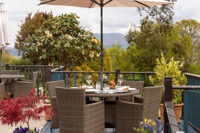 Enjoy al fresco dining and stunning views