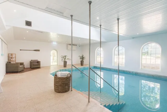 Take a dip in the heated pool