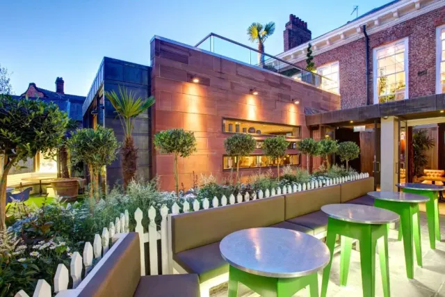 Unwind on the rooftop garden