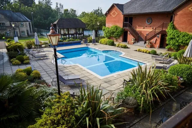 Take a dip in the heated courtyard pool