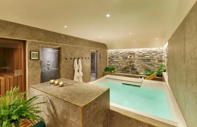 Soothe tired muscles in the heated pool
