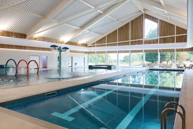 Swim a few laps in the heated pool
