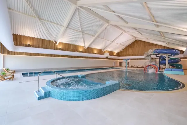 Featuring an exciting water slide