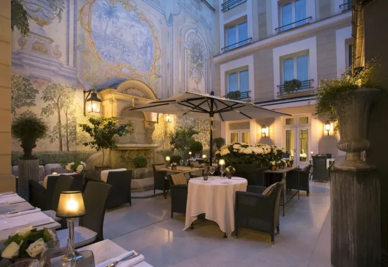 Enjoy stunning meals in the courtyard
