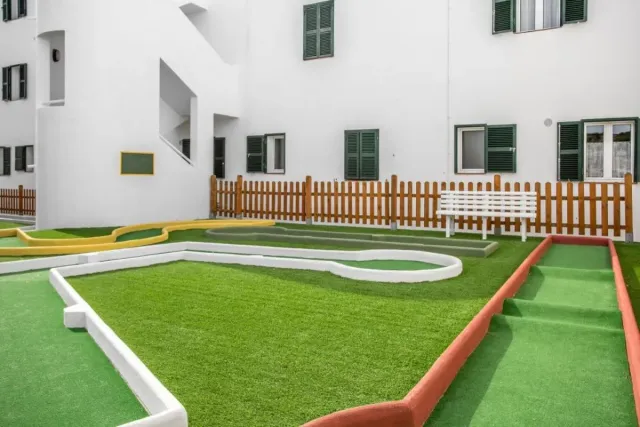 Play a round of mini golf on site