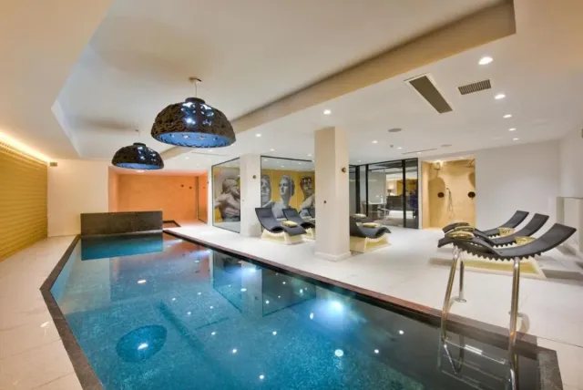 Switch off in the indoor heated pool
