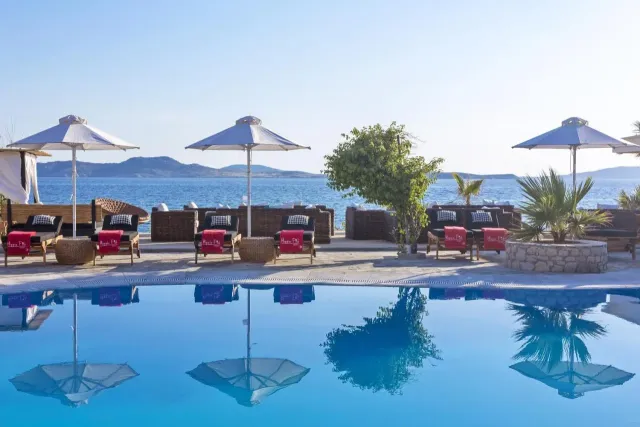 Enjoy a swim with stunning sea views