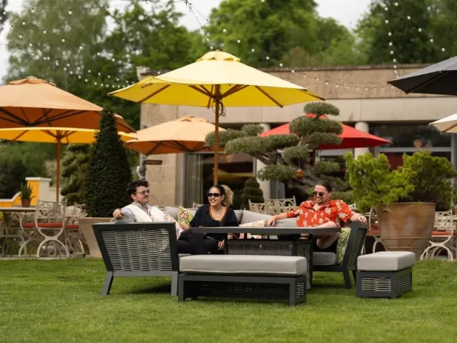 Kick back with a drink in the garden