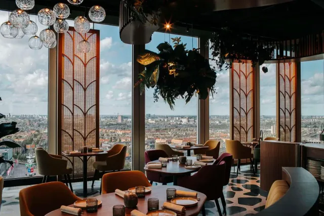 A chic lounge bar with incredible views