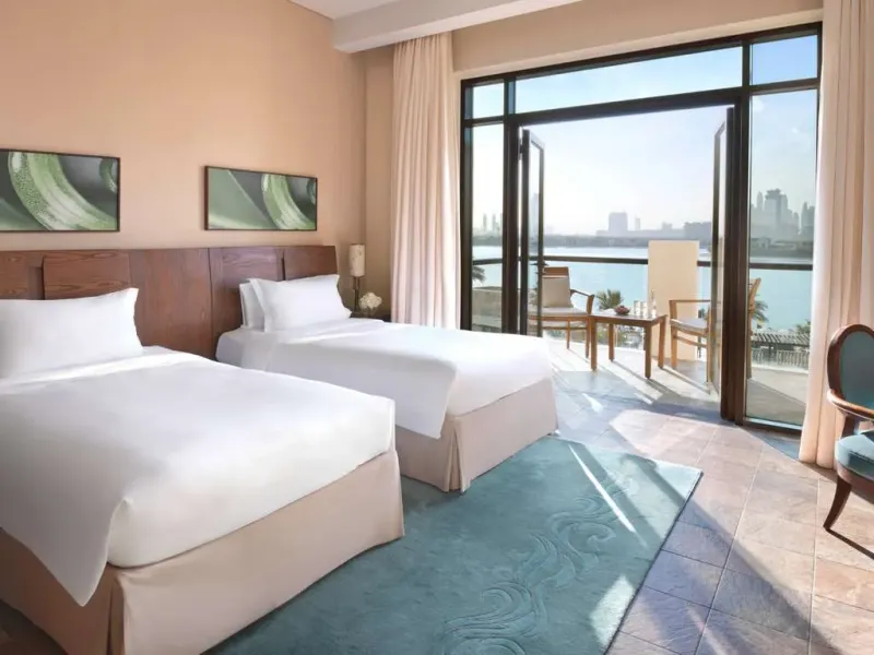 Luxury Room Palm View Twin  2 Single Size Beds  Private Balcony @ Sofitel Dubai The Palm