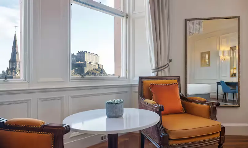 Two Queen Bed Premier Room With Castle View @ The Caledonian Edinburgh  Curio Collection by Hilton