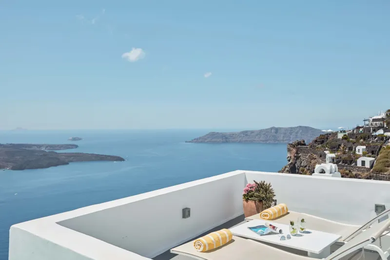 Honeymoon Jetted Tub Suite @ Katikies Chromata Santorini   The Leading Hotels of the World